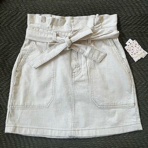 Free People denim skirt, cream size 2 NWT